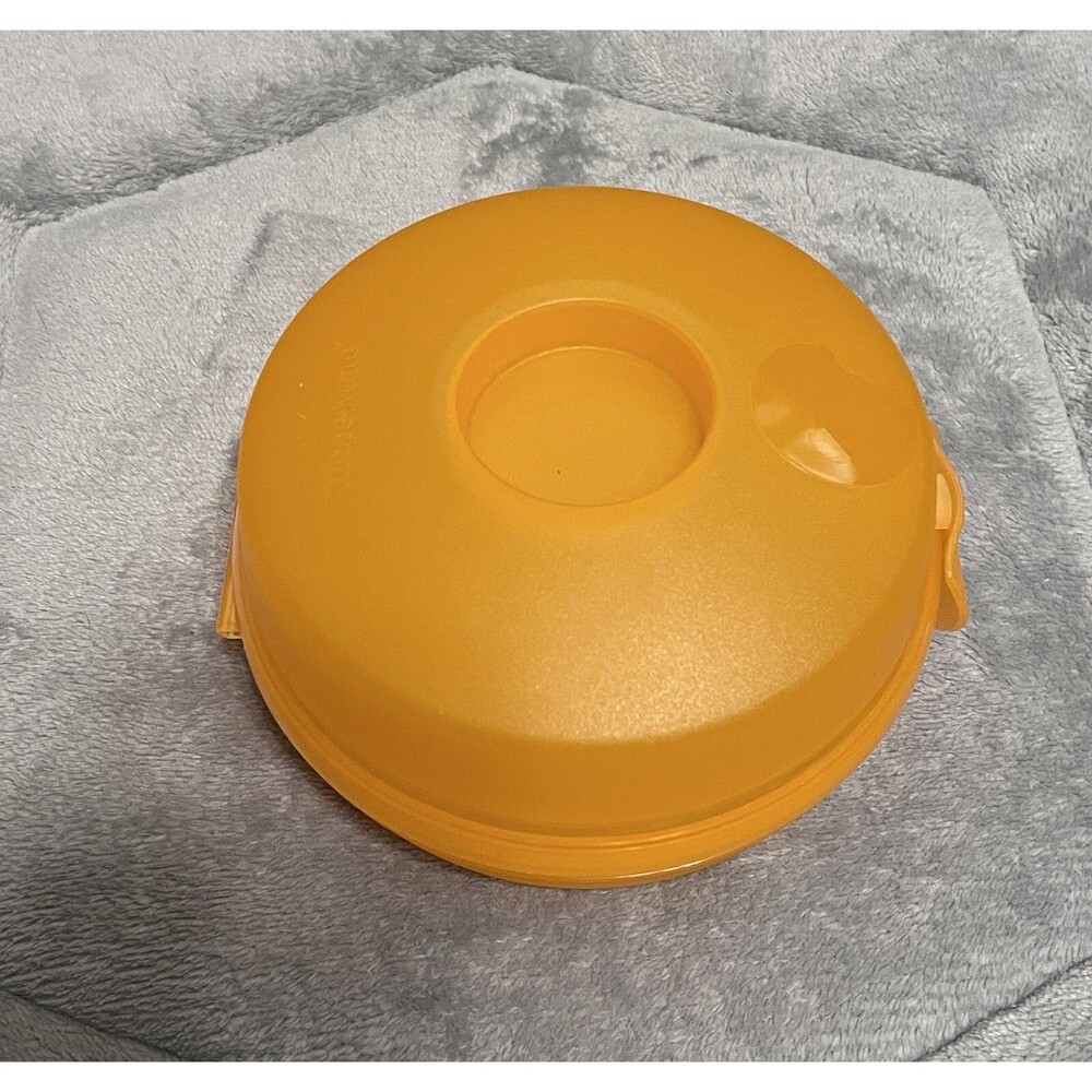 Vintage TUPPERWARE #4440 Sheer Orange Flip Top Bagel Container